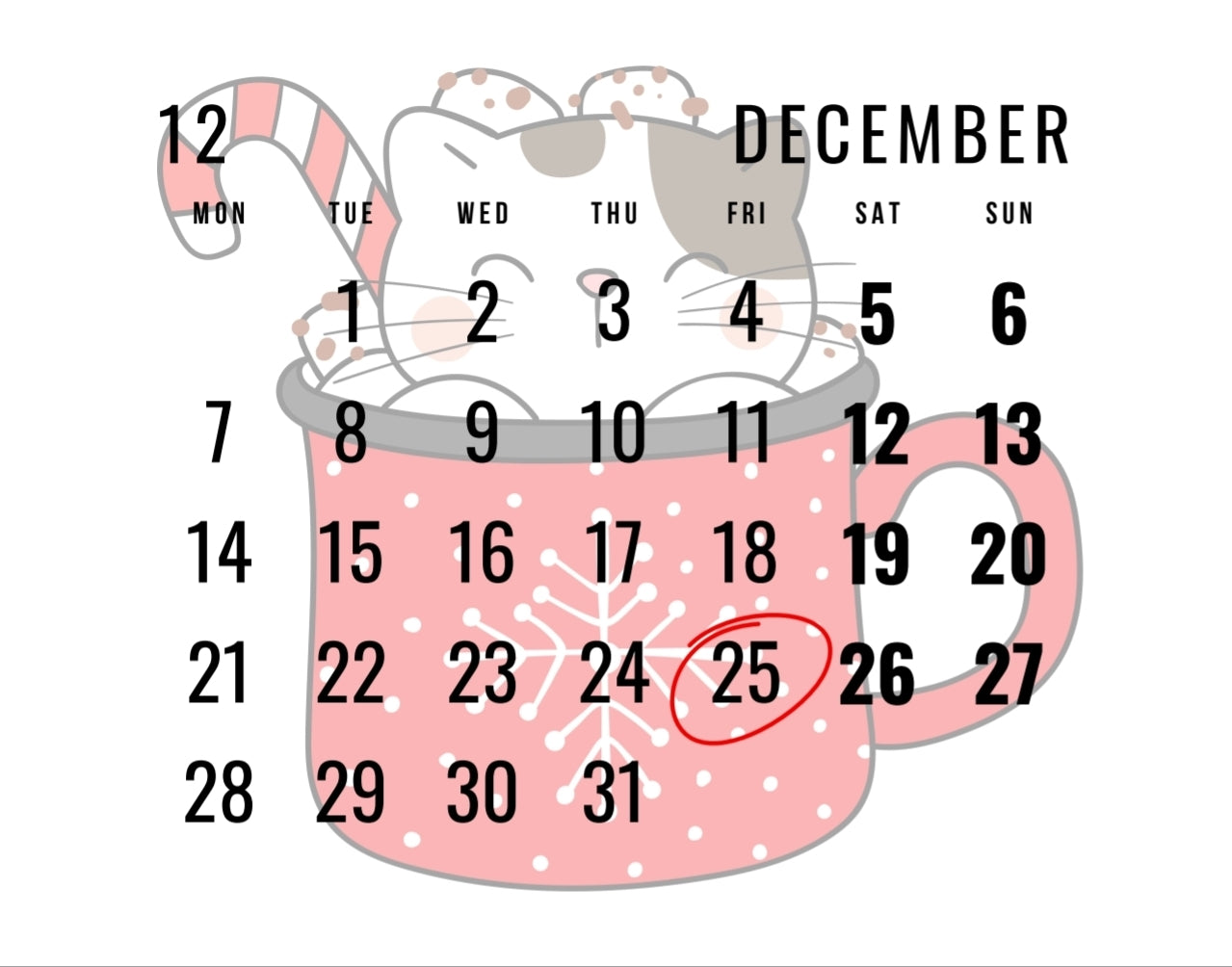 BLACK FRIDAY 🚨🐾 Tiger Bell Cat's Calendar 2026