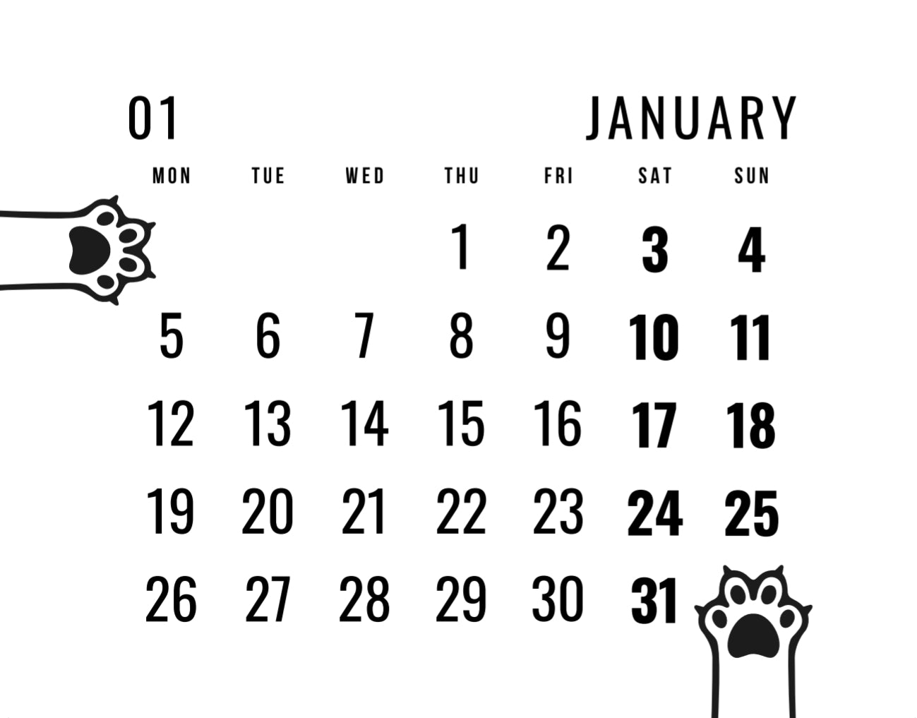 BLACK FRIDAY 🚨🐾 Tiger Bell Cat's Calendar 2026