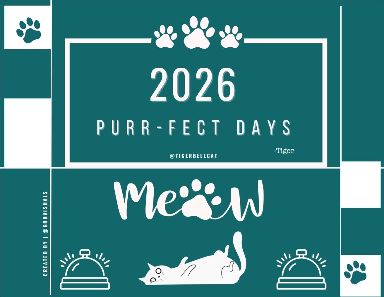 BLACK FRIDAY 🚨🐾 Tiger Bell Cat's Calendar 2026